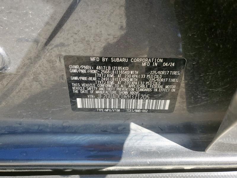 JF2GUADC0RH371205 - 2024 SUBARU CROSSTREK PREMIUM CHARCOAL photo 13