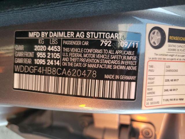 WDDGF4HB8CA620478 - 2012 MERCEDES-BENZ C 250 GRAY photo 12