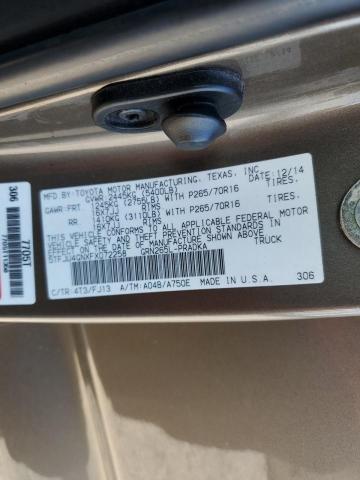 5TFJU4GNXFX072258 - 2015 TOYOTA TACOMA DOUBLE CAB PRERUNNER GREEN photo 13