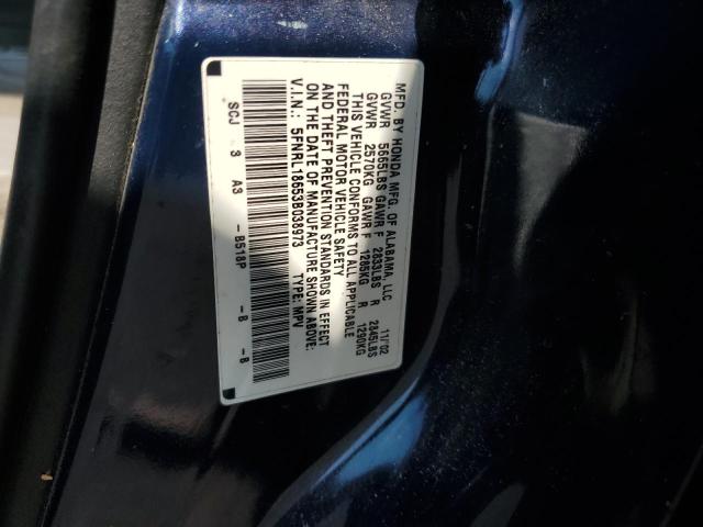 5FNRL18653B038973 - 2003 HONDA ODYSSEY EX BLUE photo 13