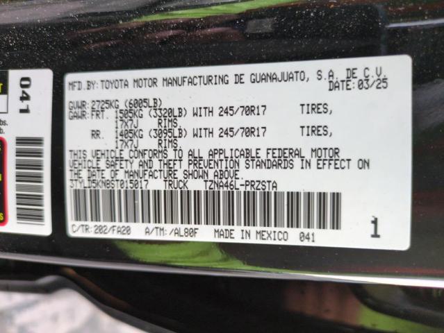 3TYLD5KN8ST015017 - 2025 TOYOTA TACOMA DOUBLE CAB 黑色 照片 12