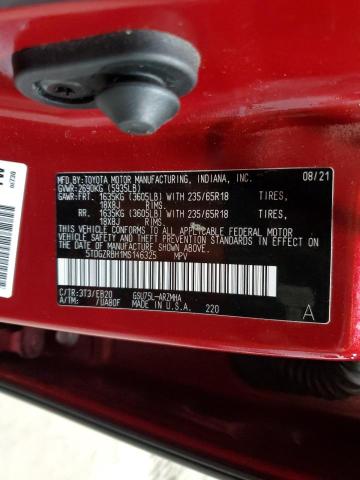 5TDGZRBH1MS146325 - 2021 TOYOTA HIGHLANDER XLE Qırmızı foto 13