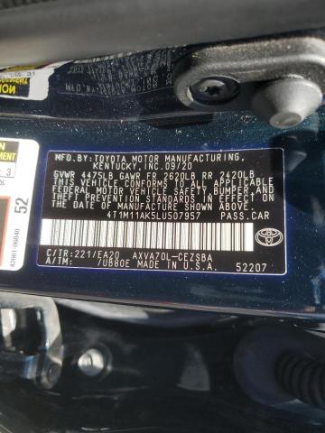 4T1M11AK5LU507957 - 2020 TOYOTA CAMRY SE 蓝色 照片 12
