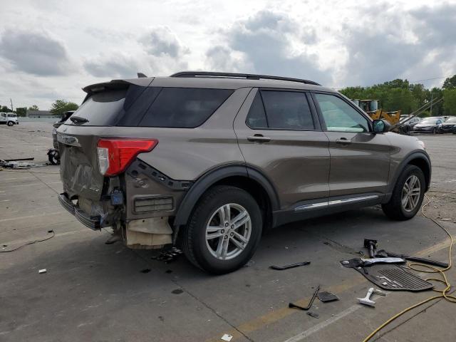 1FMSK8DH5MGB14926 - 2021 FORD EXPLORER XLT BROWN photo 3