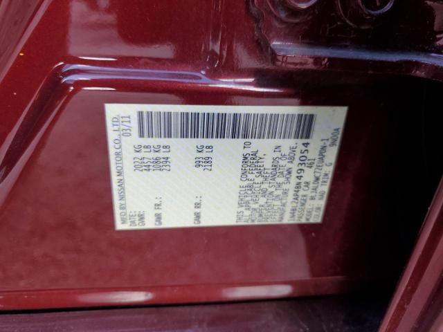 1N4BL2AP4BN493054 - 2011 NISSAN ALTIMA SR 勃艮第红 照片 13