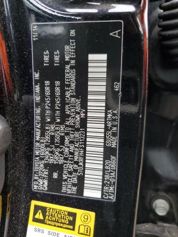 5TDJKRFH4FS113231 - 2015 TOYOTA HIGHLANDER XLE Schwarz Foto 12