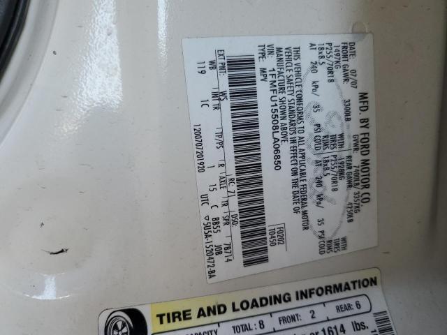 1FMFU15508LA06850 - 2008 FORD EXPEDITION XLT WHITE photo 12