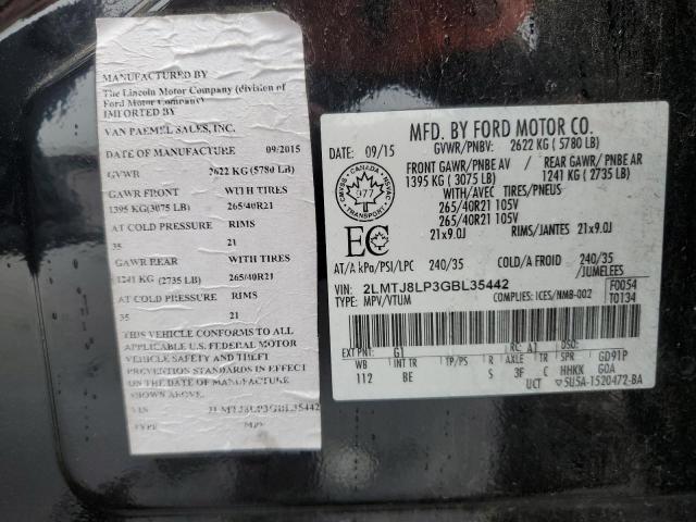 2LMTJ8LP3GBL35442 - 2016 LINCOLN MKX RESERVE 黑色 照片 14