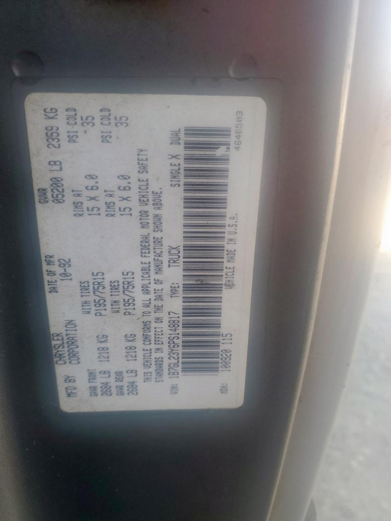 1B7GL23Y6PS148817 - 1993 DODGE DAKOTA TWO TONE photo 13