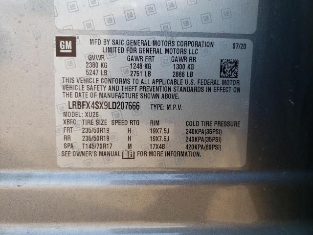 LRBFX4SX9LD207666 - 2020 BUICK ENVISION PREMIUM II GRAY photo 13
