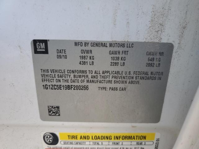 1G1ZC5E19BF200266 - 2011 CHEVROLET MALIBU 1LT WHITE photo 13