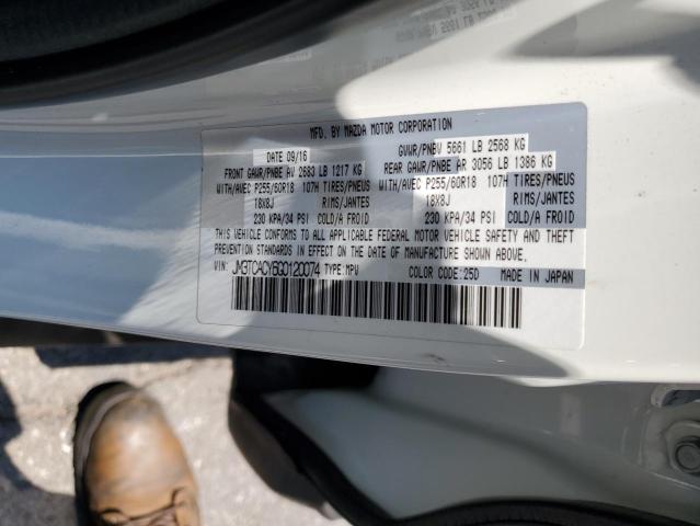 JM3TCACY6G0120074 - 2016 MAZDA CX-9 TOURING WHITE photo 13