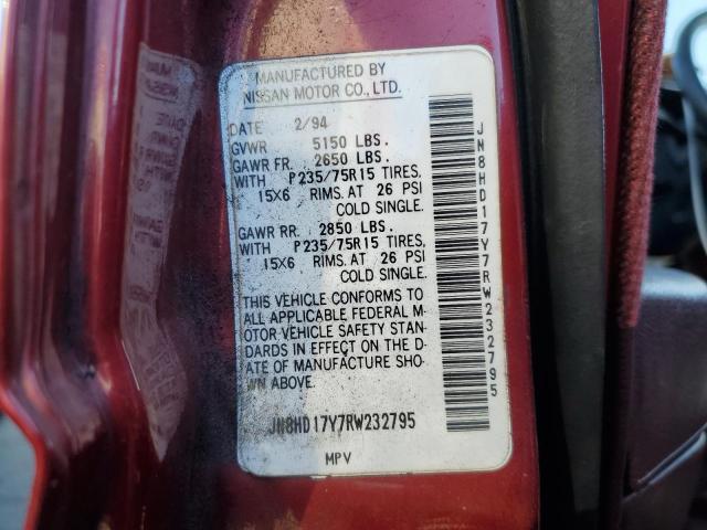 JN8HD17Y7RW232795 - 1994 NISSAN PATHFINDER LE Qırmızı foto 13