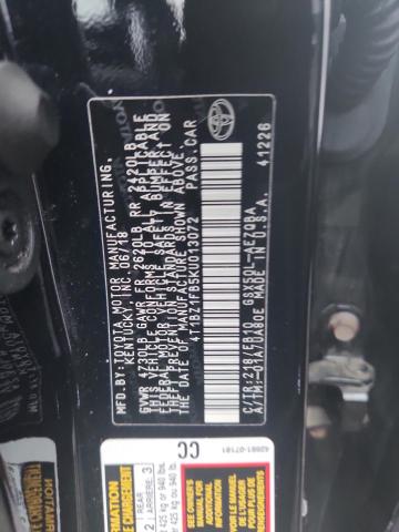 4T1BZ1FB5KU013072 - 2019 TOYOTA AVALON XLE Siyah fotoğraf 12