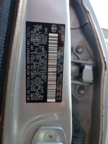 JTDKTUD30CD518277 - 2012 TOYOTA YARIS SILVER photo 12