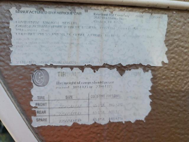 4YDT2502871533334 - 2007 KEYSTONE SPRINTER WHITE photo 10