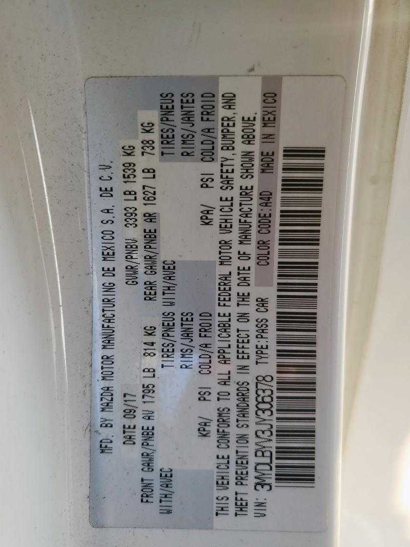 3MYDLBYV3JY306378 - 2018 TOYOTA YARIS IA 白色 照片 12