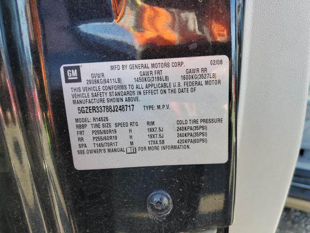 5GZER33788J248717 - 2008 SATURN OUTLOOK XR BLACK photo 14