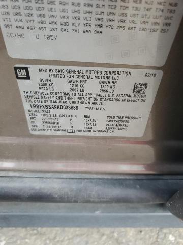 LRBFXBSA9KD033886 - 2019 BUICK ENVISION PREFERRED BROWN photo 14