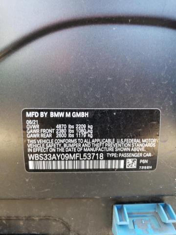 WBS33AY09MFL53718 - 2021 BMW M3 COMPETITION CHARCOAL photo 13