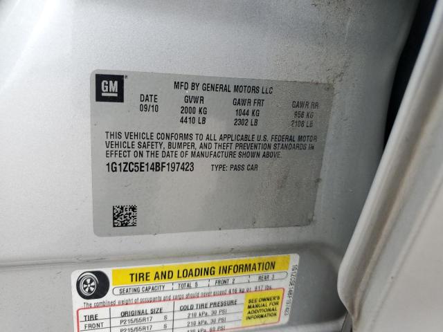 1G1ZC5E14BF197423 - 2011 CHEVROLET MALIBU 1LT 银色 照片 13