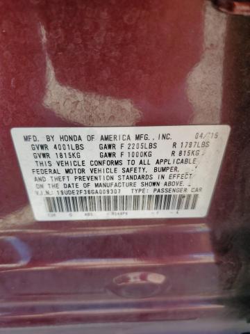 19UDE2F36GA009307 - 2016 ACURA ILX BASE WATCH PLUS BURGUNDY photo 12
