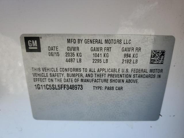 1G11C5SL5FF348973 - 2015 CHEVROLET MALIBU 1LT WHITE photo 12