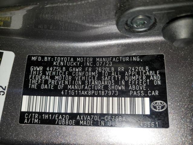 4T1G11AK8PU187973 - 2023 TOYOTA CAMRY SE NIGHT SHADE GRAY photo 12