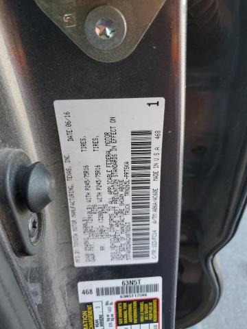 5TFAX5GN6GX070263 - 2016 TOYOTA TACOMA DOUBLE CAB CHARCOAL photo 12