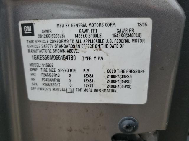 1GKES66M966154780 - 2006 GMC ENVOY DENALI XL GRAY photo 14