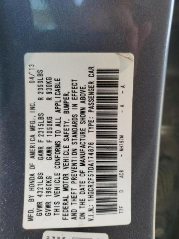 1HGCR2F57DA174876 - 2013 HONDA ACCORD SPORT GRAY photo 13