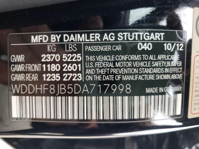 WDDHF8JB5DA717998 - 2013 MERCEDES-BENZ E 350 4MATIC BLACK photo 12