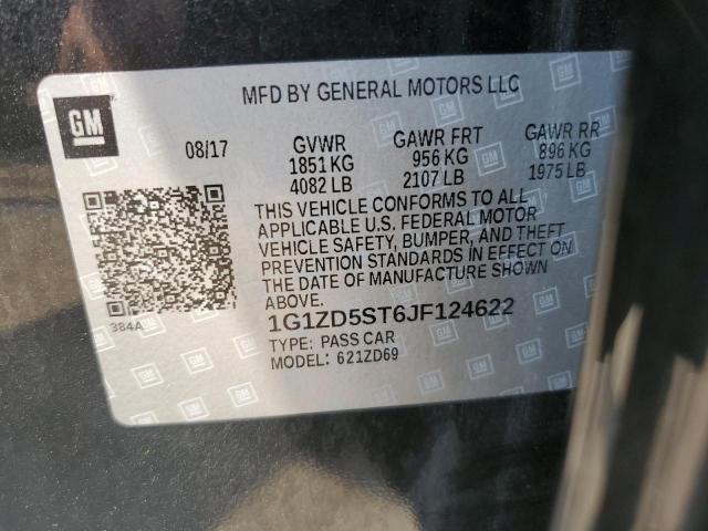 1G1ZD5ST6JF124622 - 2018 CHEVROLET MALIBU LT أسود صورة 12