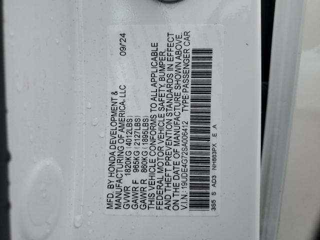 19UDE4G72SA006412 - 2025 ACURA INTEGRA A-SPEC TECH WHITE photo 12