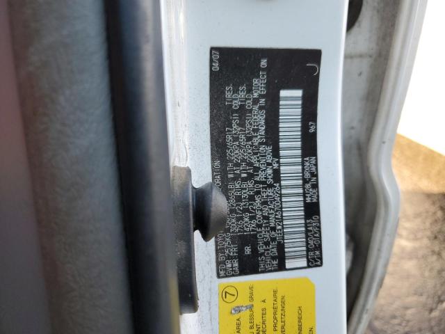 JTEEW21A670049264 - 2007 TOYOTA HIGHLANDER HYBRID WHITE photo 13