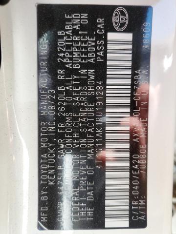 4T1G11AK1RU191284 - 2024 TOYOTA CAMRY SE NIGHT SHADE WHITE photo 13