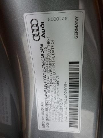 WAUVVAFR8AA026065 - 2010 AUDI S5 PRESTIGE SILVER photo 12