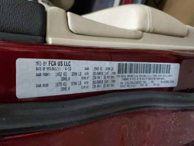 1C4RJFAG4JC408357 - 2018 JEEP GRAND CHER LAREDO Бордовый фото 12