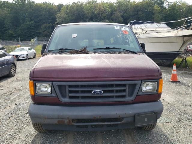 1FMRE11W15HB39978 - 2005 FORD ECONOLINE E150 WAGON BURGUNDY photo 5