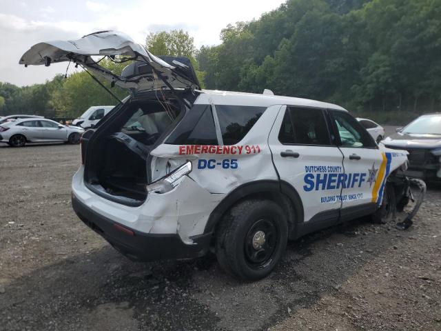 1FM5K8ABXNGC25129 - 2022 FORD EXPLORER POLICE INTERCEPTOR WHITE photo 3