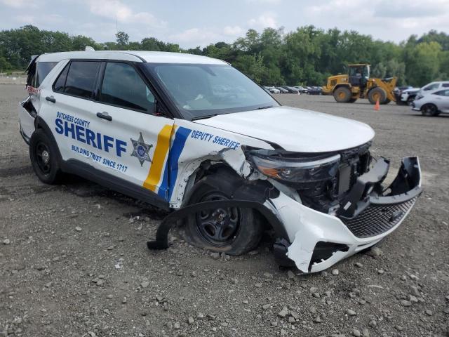 1FM5K8ABXNGC25129 - 2022 FORD EXPLORER POLICE INTERCEPTOR WHITE photo 4