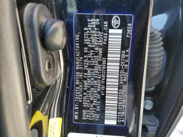 4T1BF1FK8EU780962 - 2014 TOYOTA CAMRY L BLACK photo 13