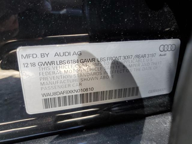 WAU8DAF8XKN010810 - 2019 AUDI A8 L BLACK photo 13