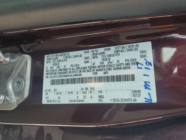 5LMTJ3DH4HUL04036 - 2017 LINCOLN MKC RESERVE Bordo fotoğraf 13