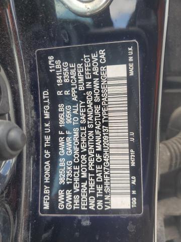 SHHFK7G45HU209137 - 2017 HONDA CIVIC SPORT 黑色 照片 12