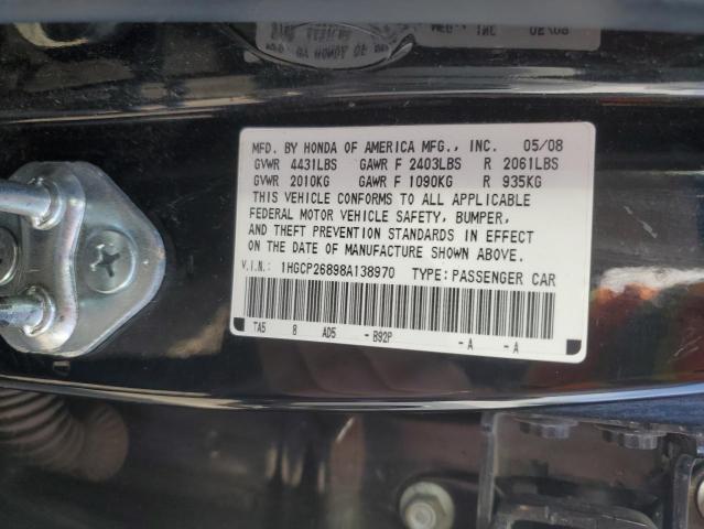 1HGCP26898A138970 - 2008 HONDA ACCORD EXL BLACK photo 13