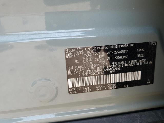 2T3P1RFV2NW250569 - 2022 TOYOTA RAV4 XLE Boz foto 12
