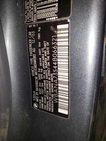 WBANA73544B066321 - 2004 BMW 5 SERIES I Graphite photo 12
