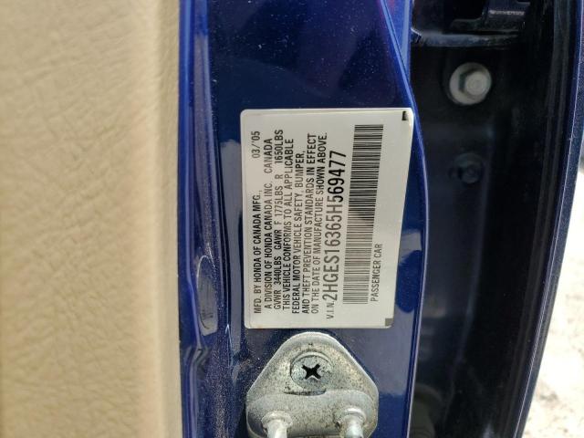 2HGES16365H569477 - 2005 HONDA CIVIC DX VP 蓝色 照片 13