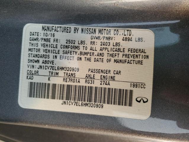 JN1CV7EL6HM320909 - 2017 INFINITI Q60 BASE 银色 照片 13